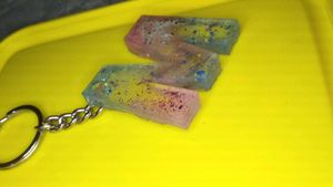 Resin 'M' Initial Keychain