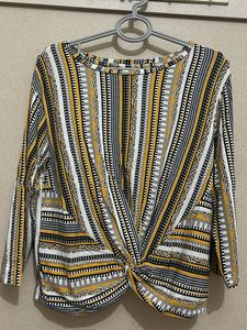 Striped Knotted Top