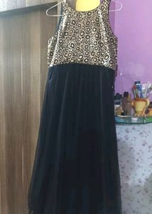 Girl's Black Net Gown