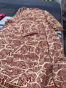 Maroon Tree Print Kurta