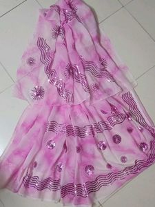 💖Partywear Sequence Work Saree With Blouse