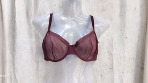I. Sheer Burgundy Bra