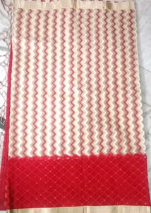 Red &amp; Cream cotton silk Saree