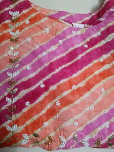 Handwork Lehriya Kurti With Pant