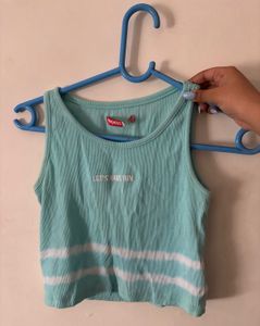 Cute Mint Green Ribbed Tank Top