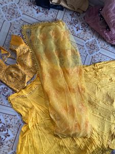New Fresh Yellow Embroidered Lehenga Choli Set