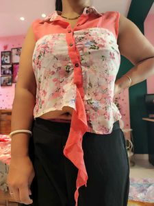 Beautiful Floral Sleeveless crop shirt