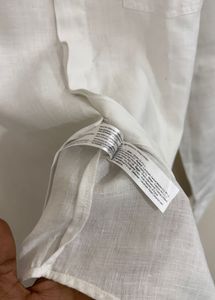 Men's Classic White Linen Shirt