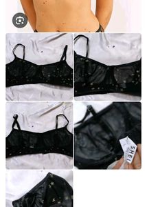 Navy Embroidered Bikini panty