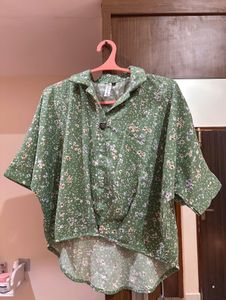 Floral Print Green Top