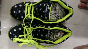 Stylish Black Star Print Sneakers