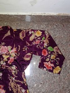 Floral Print  silk suit