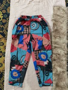 Vibrant Abstract Print Pants