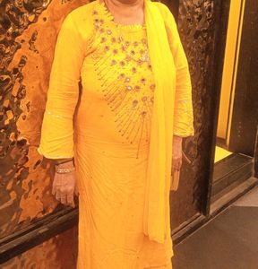 Embellished Yellow Kurta Set