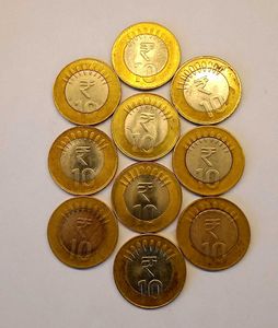 Set Of 10 Ten Rupee Coins