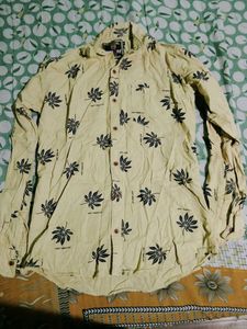 Men's Casual Leaf Print Shirt