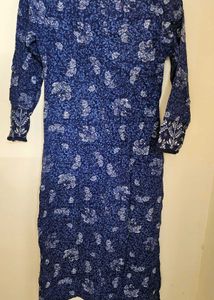 Blue &amp; White Print Tunic Dress