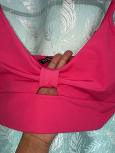 Hot Pink Cut-Out Crop Top