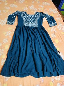 Beautiful Blue Embroidered Anarkali Gown