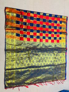 Vibrant Checkered Silk Saree