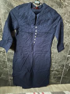 Navy Blue Cotton Kurta