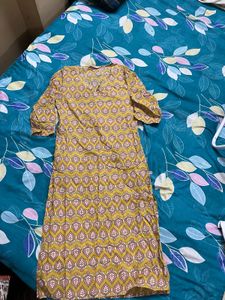 Yellow Printed Kurta