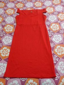 Elegant Red Off-the-Shoulder Dress