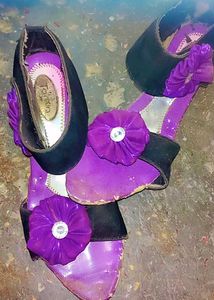 Purple Flower Heels