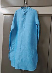 Aqua Blue Linen kurta