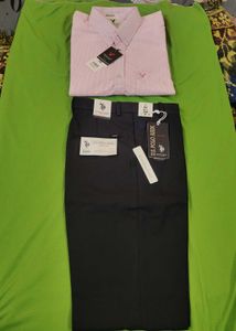 Men's Pink Shirt &amp; Black Trousers Combo