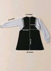 BLACK AND GREY COLORBLOCK LONG SLEEVE FLARE DRESS