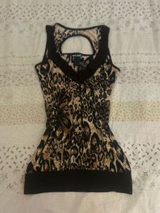 Leopard Print Cut-Out Tank