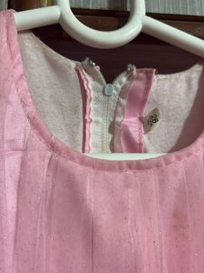 Girks Pink Dress with Sheer Sleeves