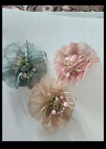 Handmade Floral Hair Clips - Set of 3