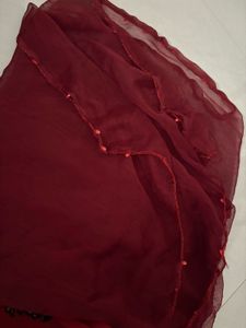 Maroon Sequined Dupatta