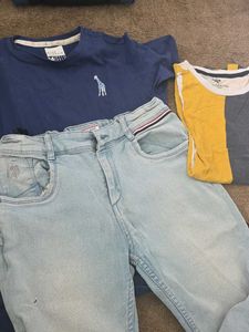 Boys Blue Denim Jeans with t-shirt
