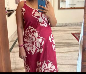 Red Floral Print Summer kurti