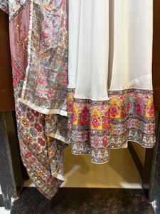 Elegant White gown with Dupatta