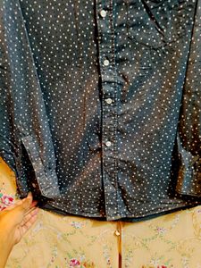 🇳🇿💫🎀Men's Blue Dotted Pattern Shirt