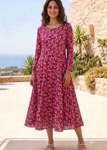 Charming Floral Print Midi Dress