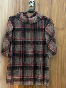 AND Stylish Plaid Shimmer Top