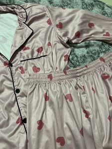 Satin Heart Pj Set