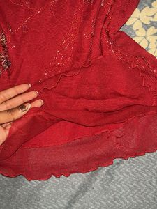 Y2K red gorgettee top
