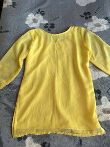Yellow Embroidered Kurta