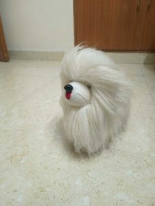 Cute Fluffy White Dog Toy