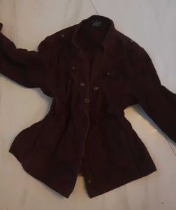 Maroon cropped jacket