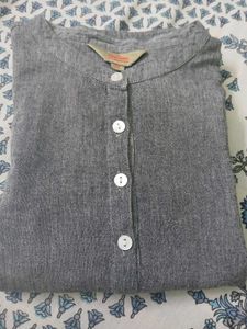 Gray Button-Down  Kurta