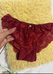 Red Lace Detail Briefs