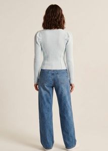Light Blue Ribbed Cardigan