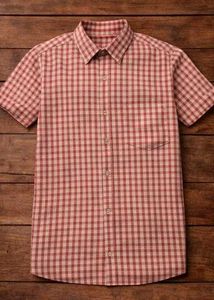 Red Gingham Short Sleeve Shirt